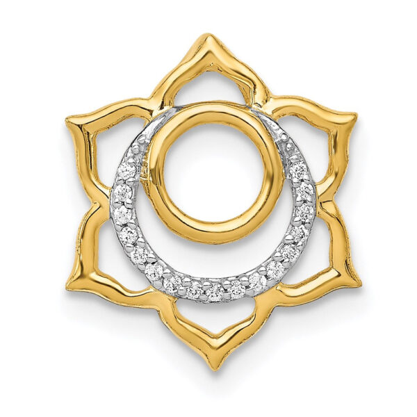 14K Yellow Gold 1/20ct. Real Diamond Swadhisthana/Sacral Chakra Chain Slide
