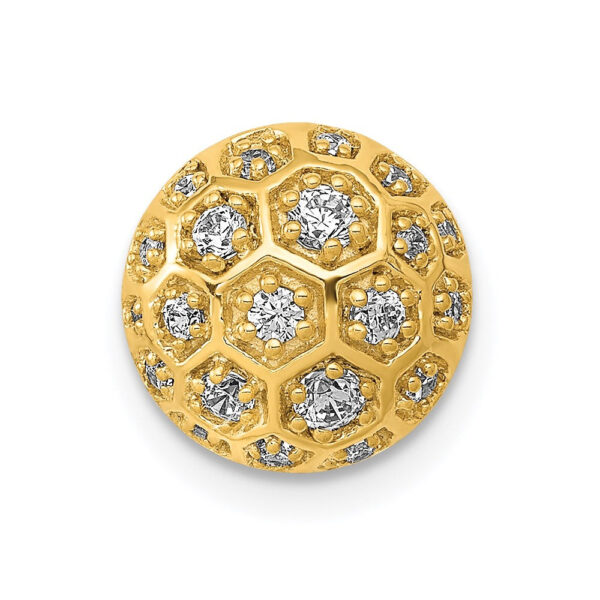 14K Yellow Gold 1/4ct. Real Diamond Honeycomb Chain Slide