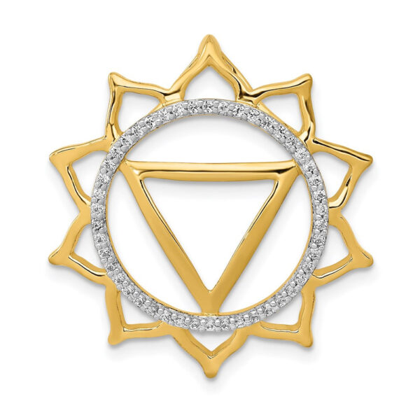 14K Yellow Gold 1/5ct. Real Diamond Manipura/Solar-Plexus Chakra Chain Slide