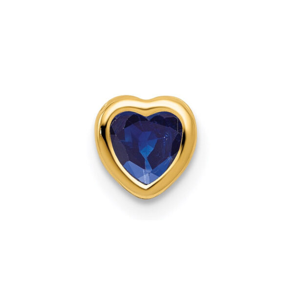 14K Yellow Gold 5mm Heart Sapphire bezel pendant