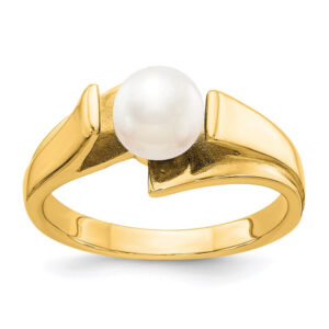 14K Yellow Gold 6mm FW Cultured Pearl ring