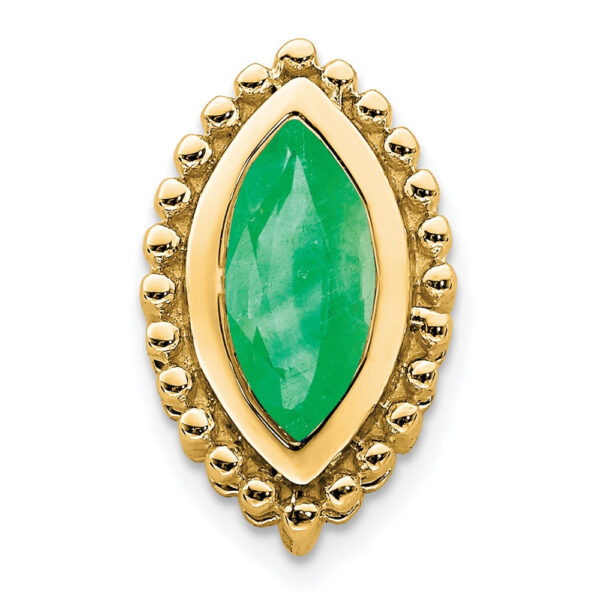 14K Yellow Gold Marquise Emerald Chain Slide