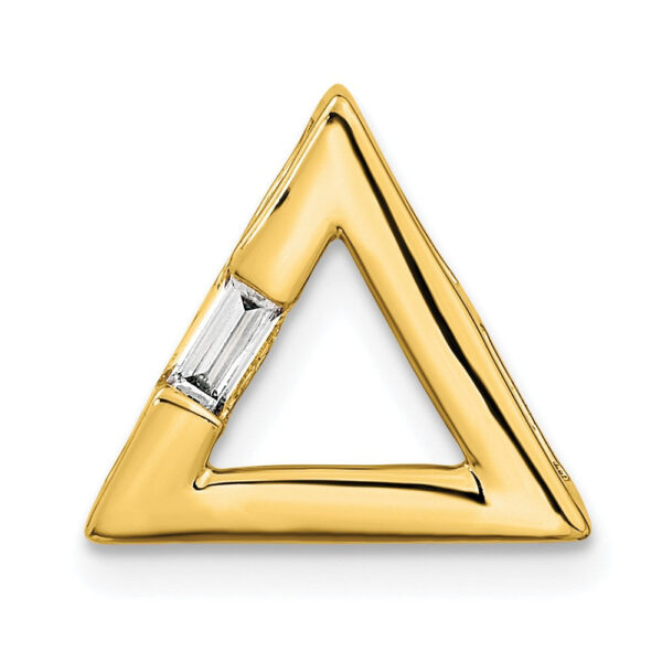 14K Yellow Gold Polished Triangle Real Diamond Chain Slide