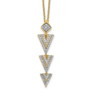 14K Yellow Gold Real Diamond 18 inch Necklace