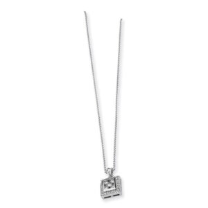 14k Mystere White Gold Real Diamond Necklace