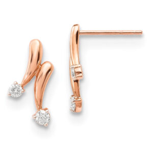 14k Rose Gold Real Diamond Earrings