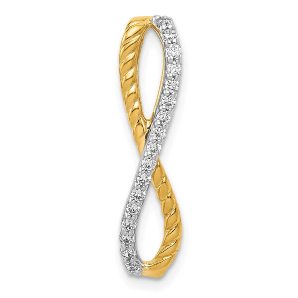 14k Two-Tone Gold 1/5ct. Real Diamond Fancy Braided Infinity Chain Slide