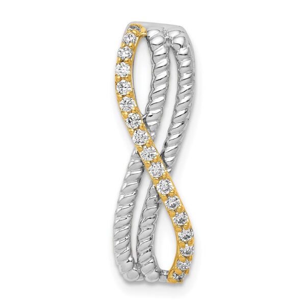 14k Two-Tone Gold 1/5ct. Real Diamond Fancy Twisted and Braided Chain Slide