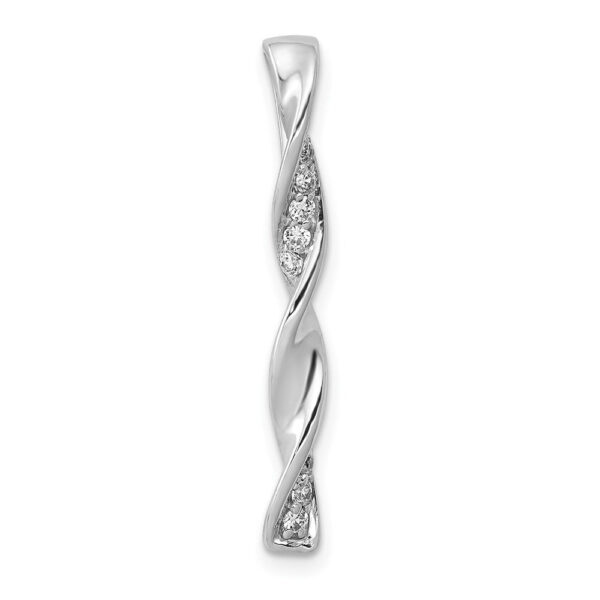 14k White Gold 1/10ct. Real Diamond Fancy Twisted Chain Slide