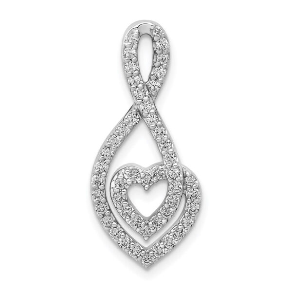 14k White Gold 1/2ct. Real Diamond Fancy Heart Infinity Chain Slide