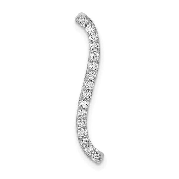 14k White Gold 1/4ct. Real Diamond Fancy Curved Line Chain Slide