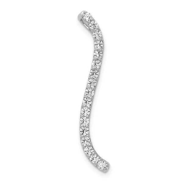 14k White Gold 3/8ct. Real Diamond Fancy Curved Line Chain Slide