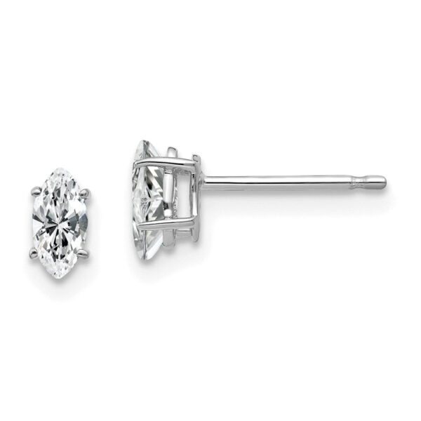14k White Gold 6x3mm Marquise Cubic Zirconia Earrings