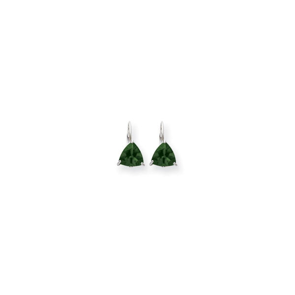 14k White Gold 7mm Mount St. Helens leverback Earrings