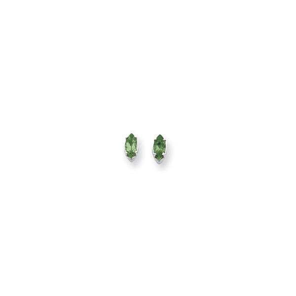 14k White Gold 7x3.5mm Marquise Emerald Earrings
