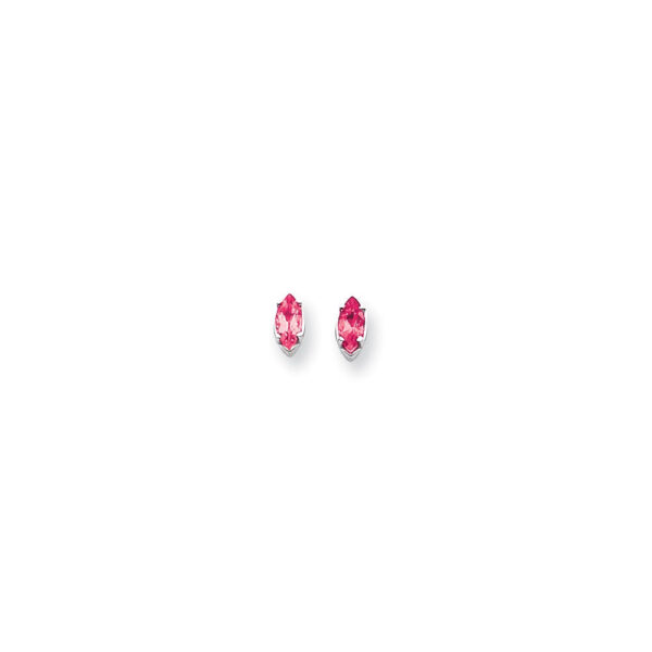 14k White Gold 7x3.5mm Marquise Pink Sapphire Earrings