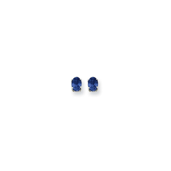 14k White Gold 7x5mm Oval Sapphire Earrings