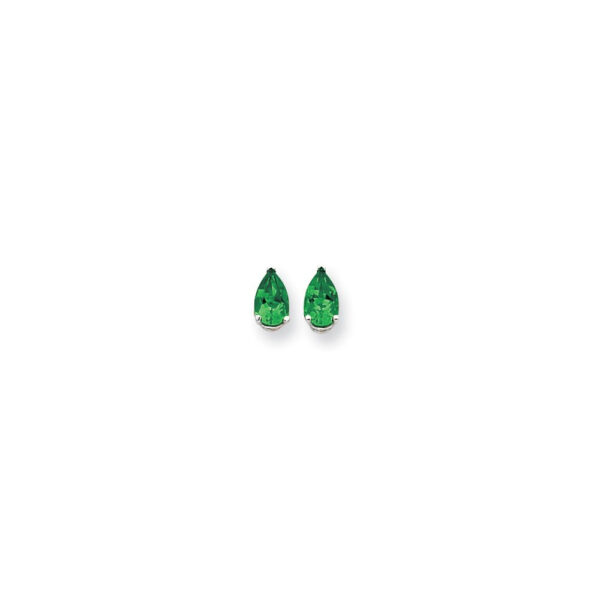 14k White Gold 8x5mm Pear Mount St. Helens Earrings