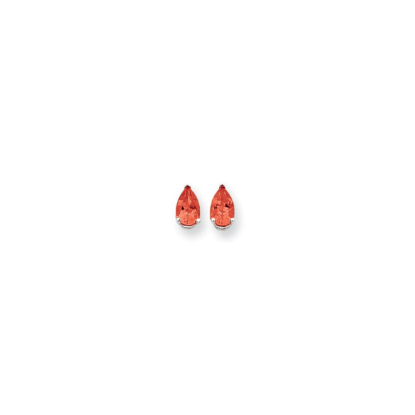 14k White Gold 8x5mm Pear Ruby Earrings