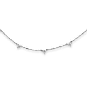 14k White Gold Real Diamond Multi Station 18 inch Necklace