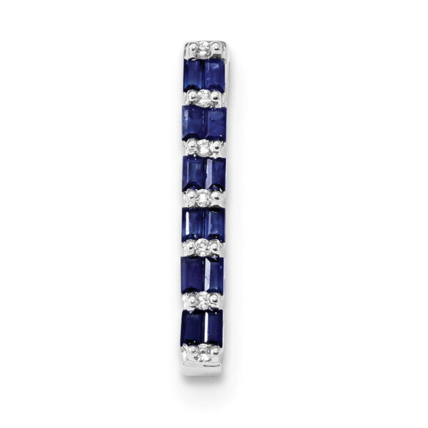 14k White Gold Real Diamond and Sapphire Chain Slide