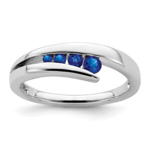 14k White Gold Sapphire 4-stone Ring