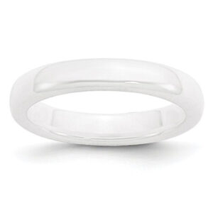 4mm - Women's Ceramic Wedding Bands. White Wedding Ring. Polished Domed Top