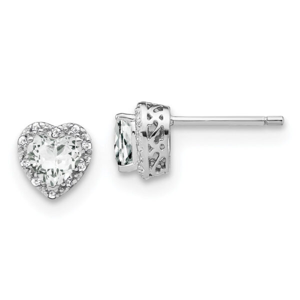 Sterling Silver White Topaz and Real Diamond Earrings
