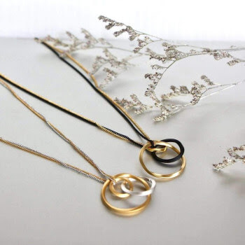 Three Interlinked Circles Charm Necklace image