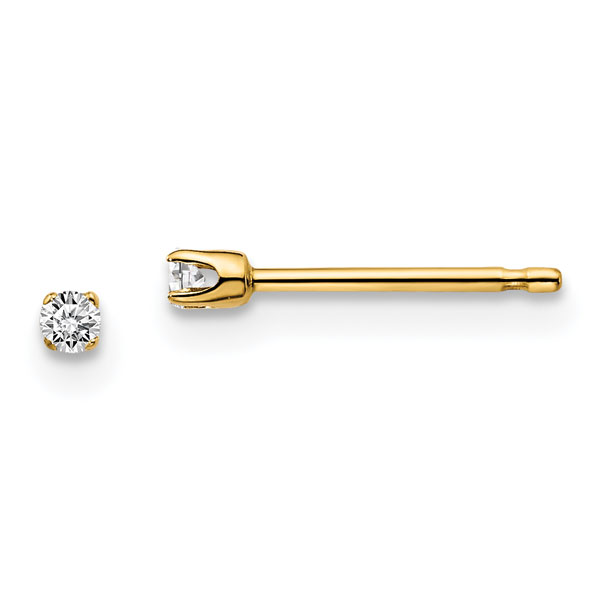 0.05 Carat Diamond Stud Earrings, 14K Gold