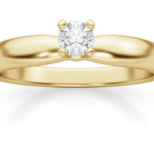 0.15 Carat Diamond Solitaire Ring, 14K Yellow Gold