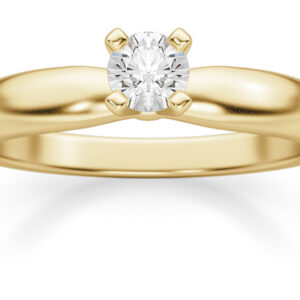 0.20 Carat Diamond Solitaire Ring, 14K Yellow Gold