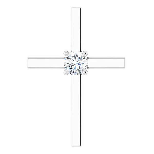 0.50 Carat Diamond Solitaire Cross Necklace