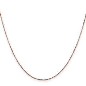 0.8mm 14k rose gold cable chain necklace