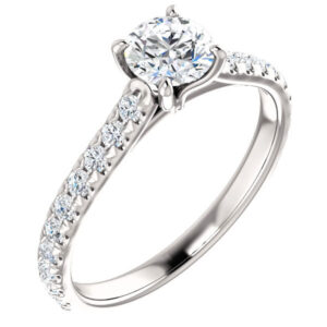 0.90 Carat French-Set Diamond Engagement Ring