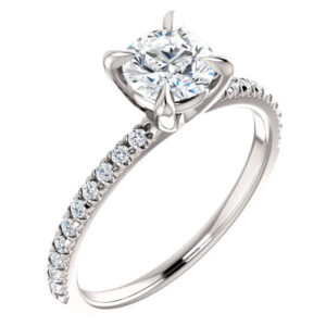 0.95 Carat French-Set Diamond Engagement Ring
