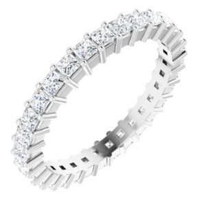 1 1/2 carat princess-cut diamond eternity band, 14k white gold