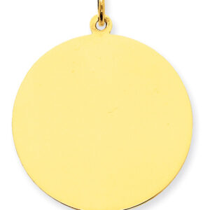 1 1/8" Engravable Disc Charm Pendant in 14K Gold