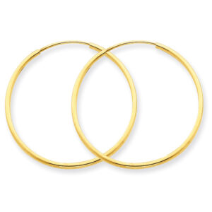 1 3/16" 14K Yellow Gold Endless Hoop Earrings