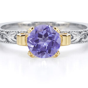 1 Carat Art Deco Tanzanite Engagement Ring