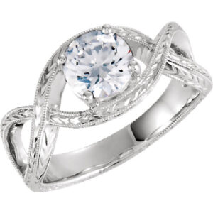 1 Carat Eq. Infinity Design CZ Ring, 14K White Gold