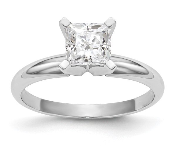1 Carat Princess-Cut Moissanite Solitaire Engagement Ring