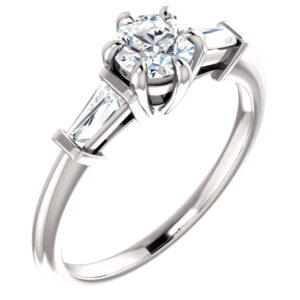 1 Carat Three-Stone Diamond Baguette Engagement Ring