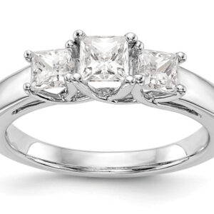 1 Carat Three-Stone Princess-Cut Diamond Engagement Ring