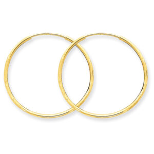 1" Medium Diamond-Cut Endless Hoop Earrings in 14K Gold
