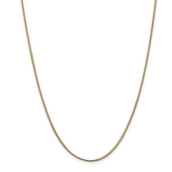 1.1mm 14K Solid Gold Franco Chain Necklace