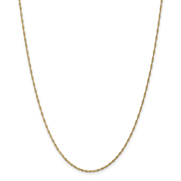 1.4mm Singapore Chain Necklace, 14K Gold