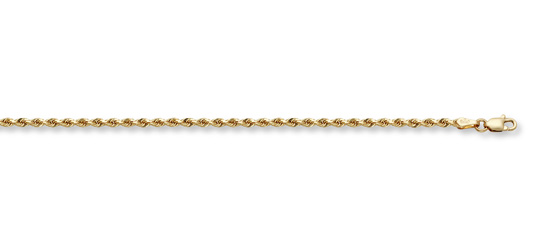 1.5mm Rope Bracelet, 14K Solid Gold