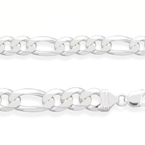 10.75mm Sterling Silver Figaro Link Bracelet