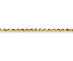 10K Gold 2.5mm Diamond-Cut Rope Chain Necklace